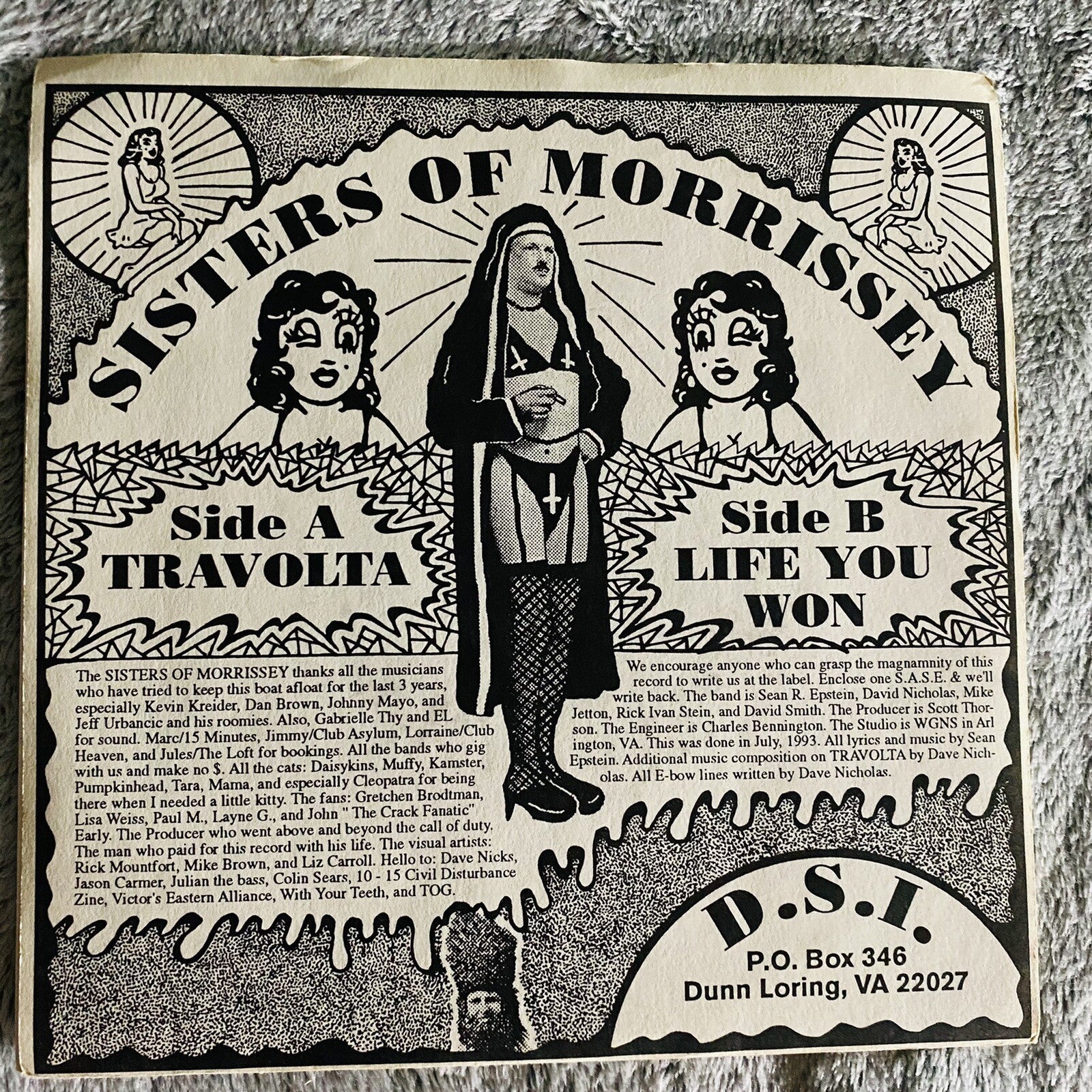 Sisters Of Morrissey TRAVOLTA 7” Vinyl Record NM/VG+