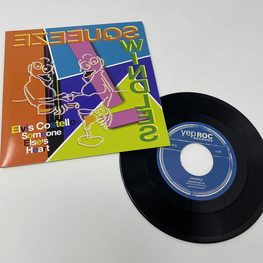 Squeeze & Elvis Costello SPLIT 7” VINYL RECORD Swindles + Someone Else’s Heart M