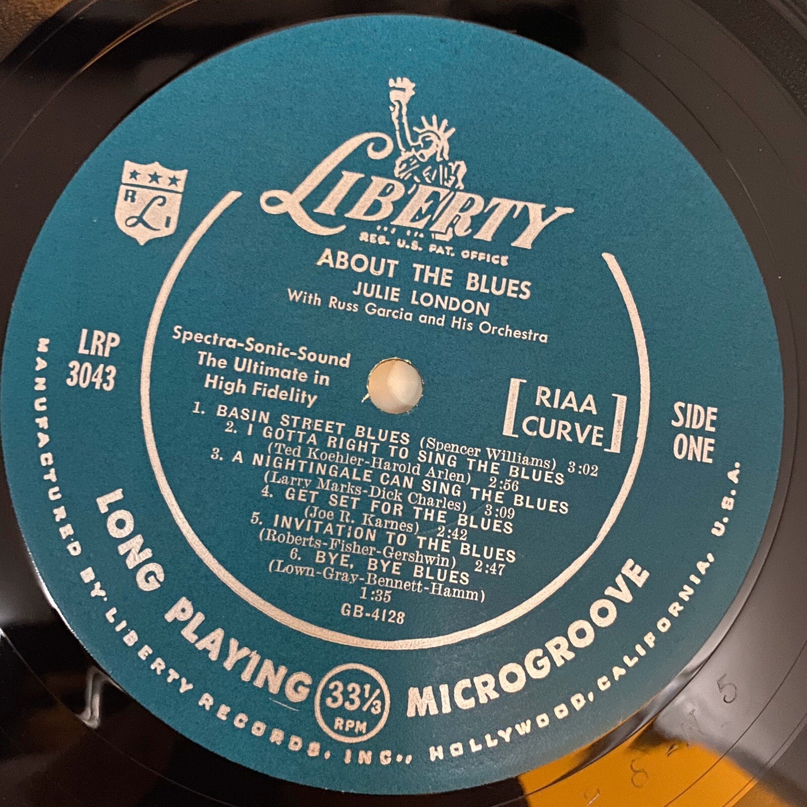 Julie London ABOUT THE BLUES Cinyl LP Record VG+ 