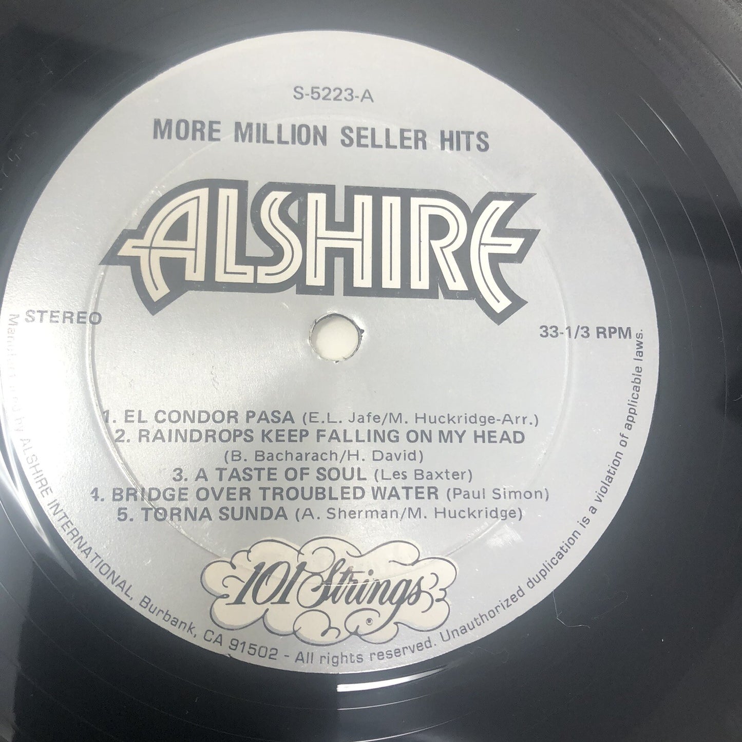 101 Strings MORE MILLION SELLER HITS Vinyl LP Record VG