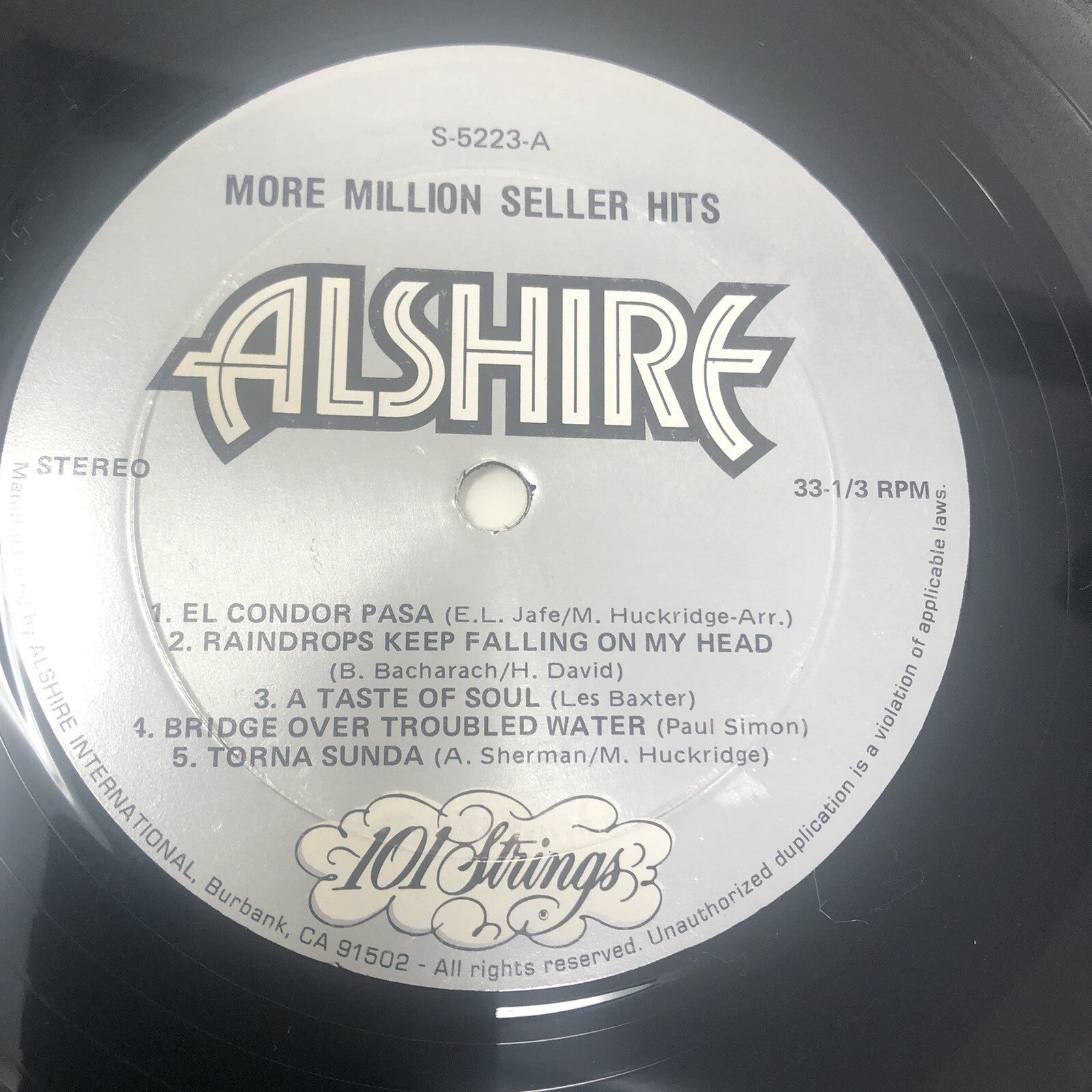 101 Strings MORE MILLION SELLER HITS Vinyl LP Record VG