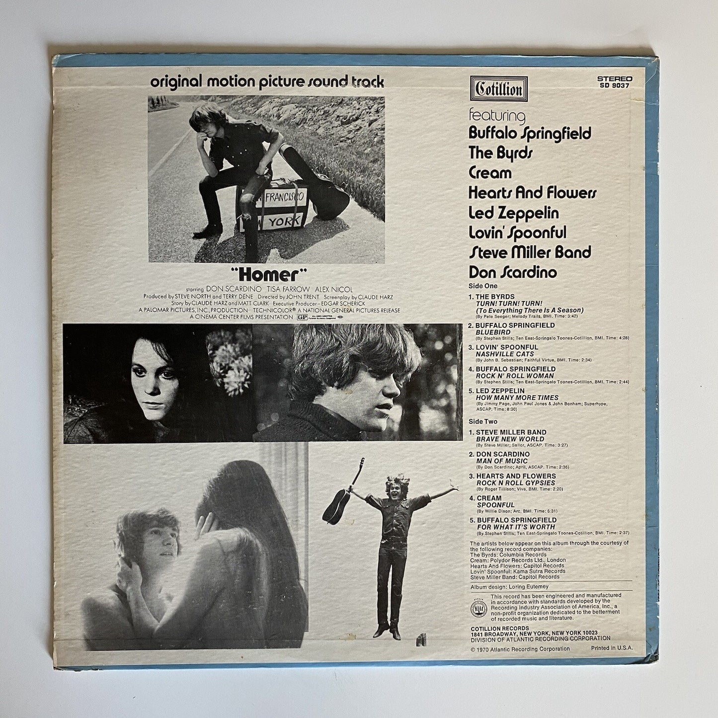 HOMER Movie Soundtrack BYRDS Led Zep CREAM Vinyl LP Record VG+