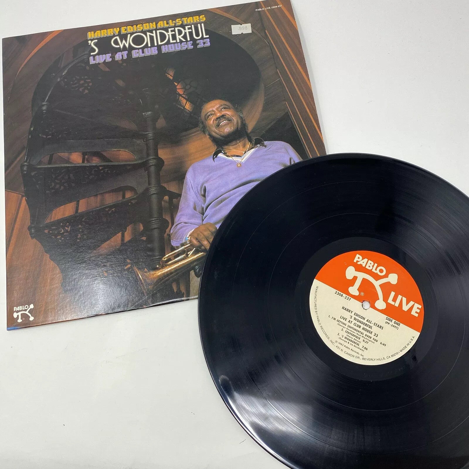 Harry Edison All-Stars- 'S WONDERFUL Vinyl LP Record 1983 Pablo Live JAZZ VG+