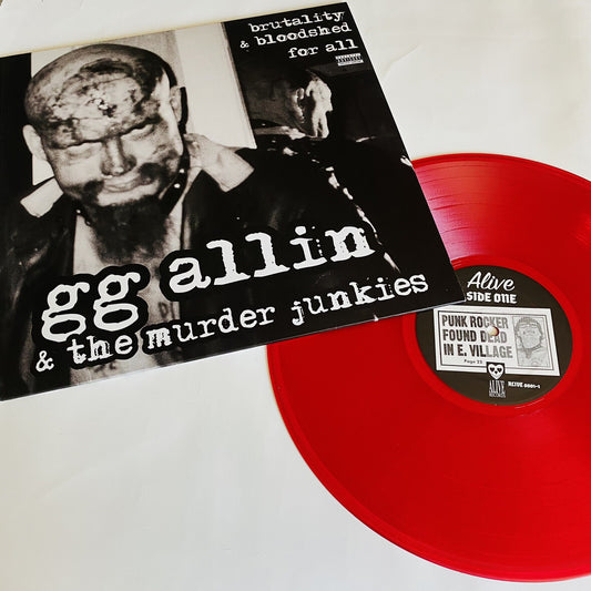G.G. Allin BRUTALITY & BLOODSHED FOR ALL Color Vinyl LP Record NEW