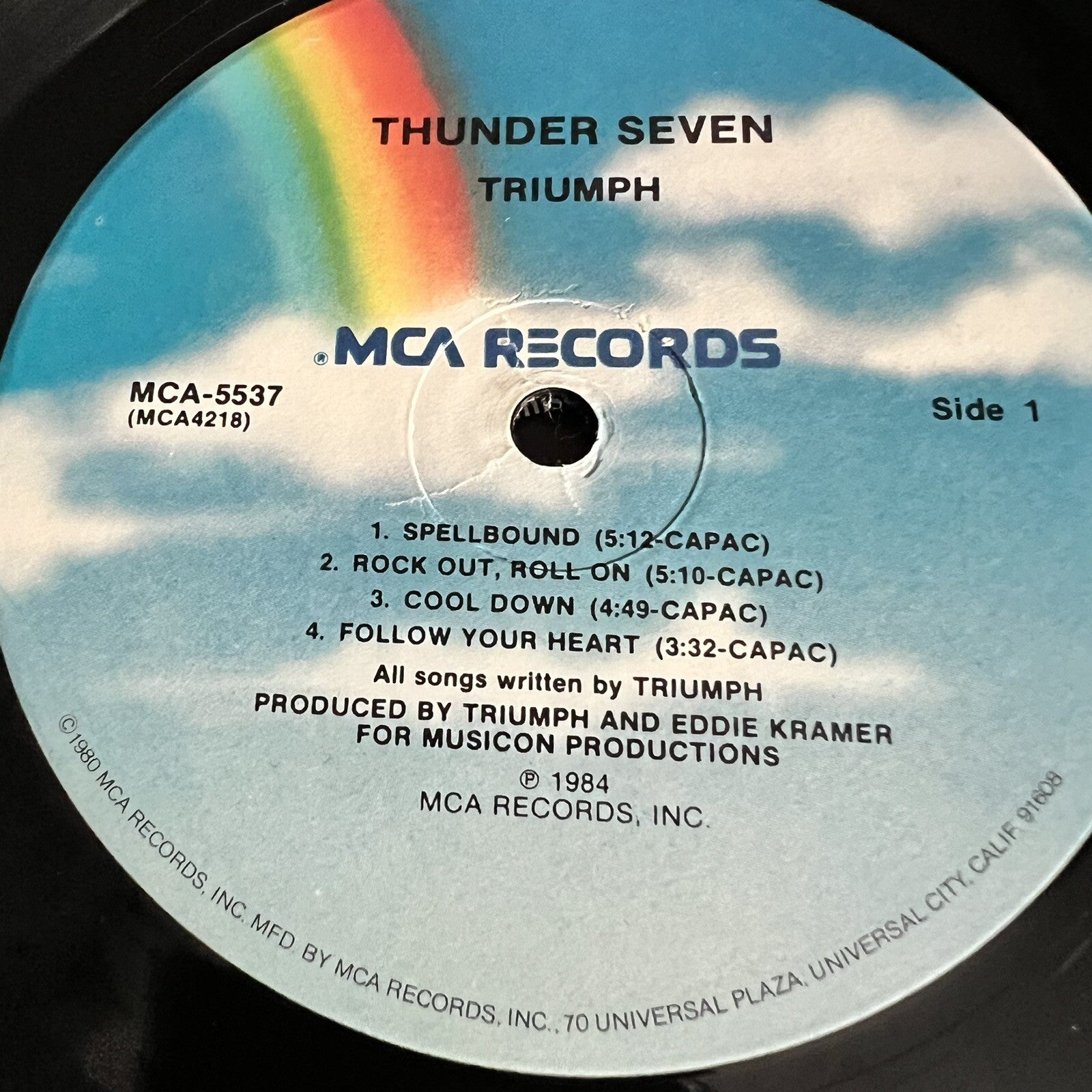 Triumph THUNDER SEVEN Vinyl LP Record VG+ w/inner sleeve