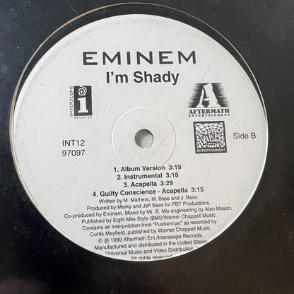 Eminem & Dr. Dre GUILTY CONSCIENCE / I'M SHADY 12” single VINYL RECORD VG+