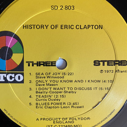 Eric Clapton HISTORY OF ERIC CLAPTON Vinyl LP Record VG+