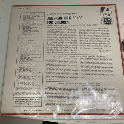 Alan Lomax Series American Folk Songs For Children Atlantic 1350 Stereo Mint-