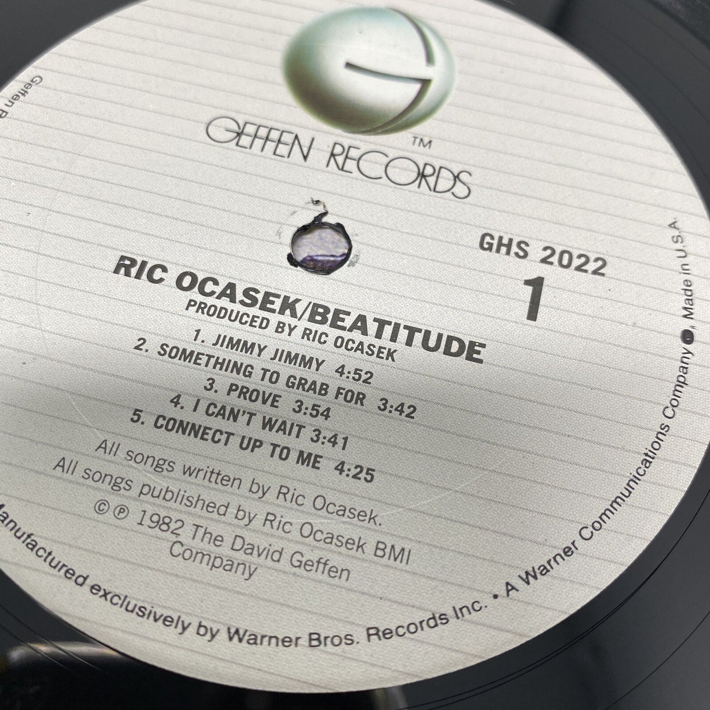 Ric Ocasek BEATITUDE Vinyl LP Record VG+