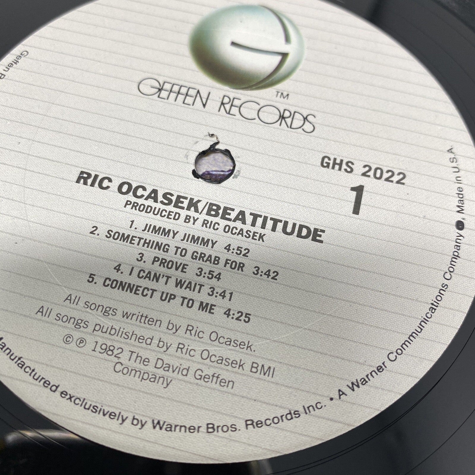 Ric Ocasek BEATITUDE Vinyl LP Record VG+