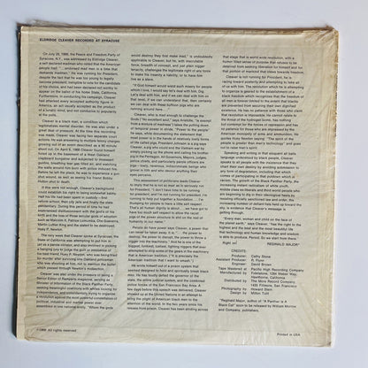 Eldridge Cleaver RECORDED AT SYRACUSE “DIG” Vinyl LP Record FIRST EDITION VG+