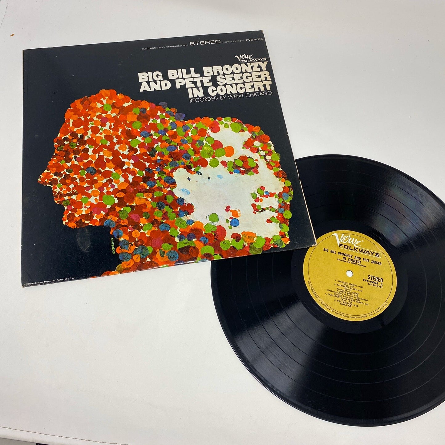 BOG BILL BROONZY & PETE SEEGER IN CONCERT Vinyl Record VG