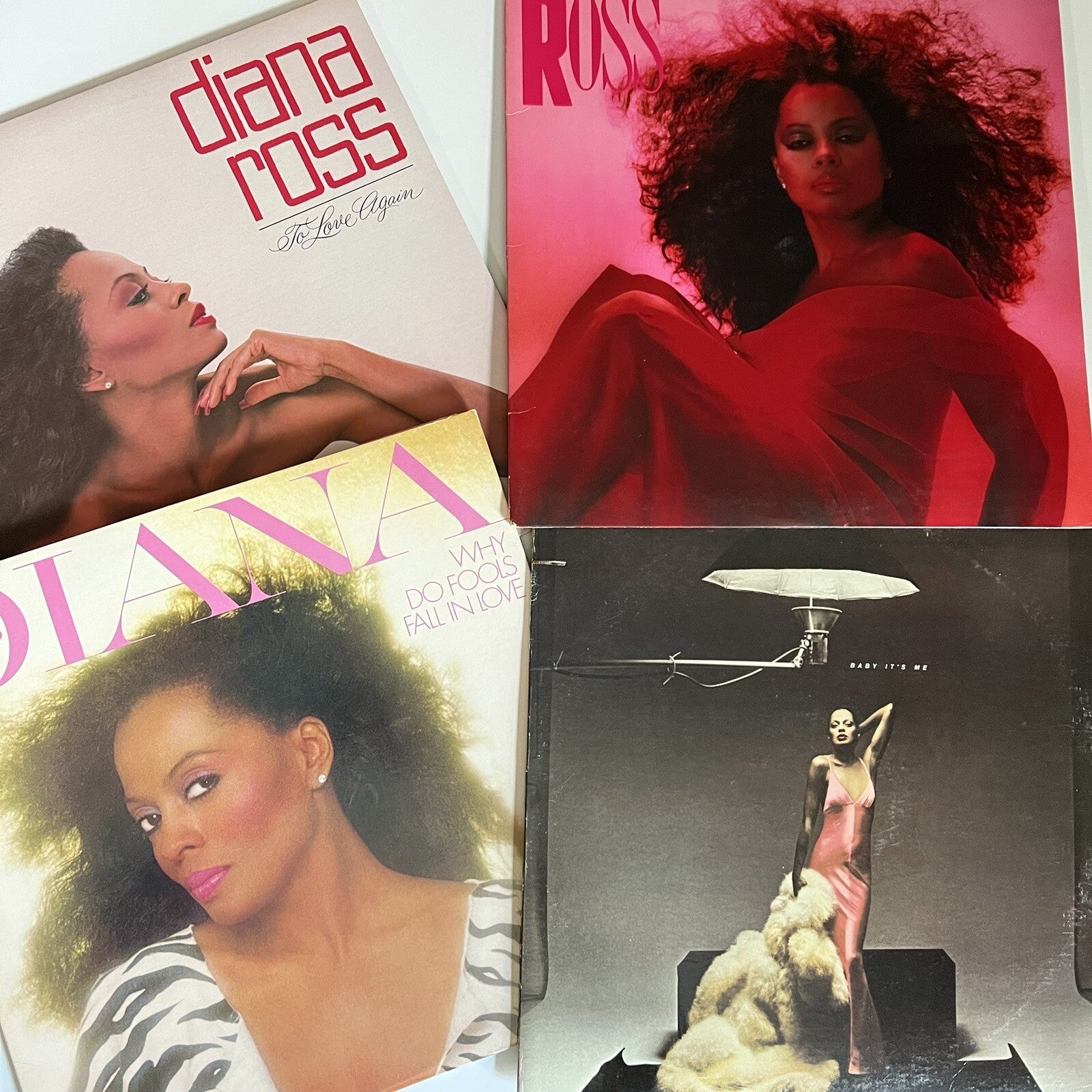Diana Ross TO LOVE + ROSS + WHY DO FOOLS + BABY IT'S ME Vinyl LP Record Lot VG+
