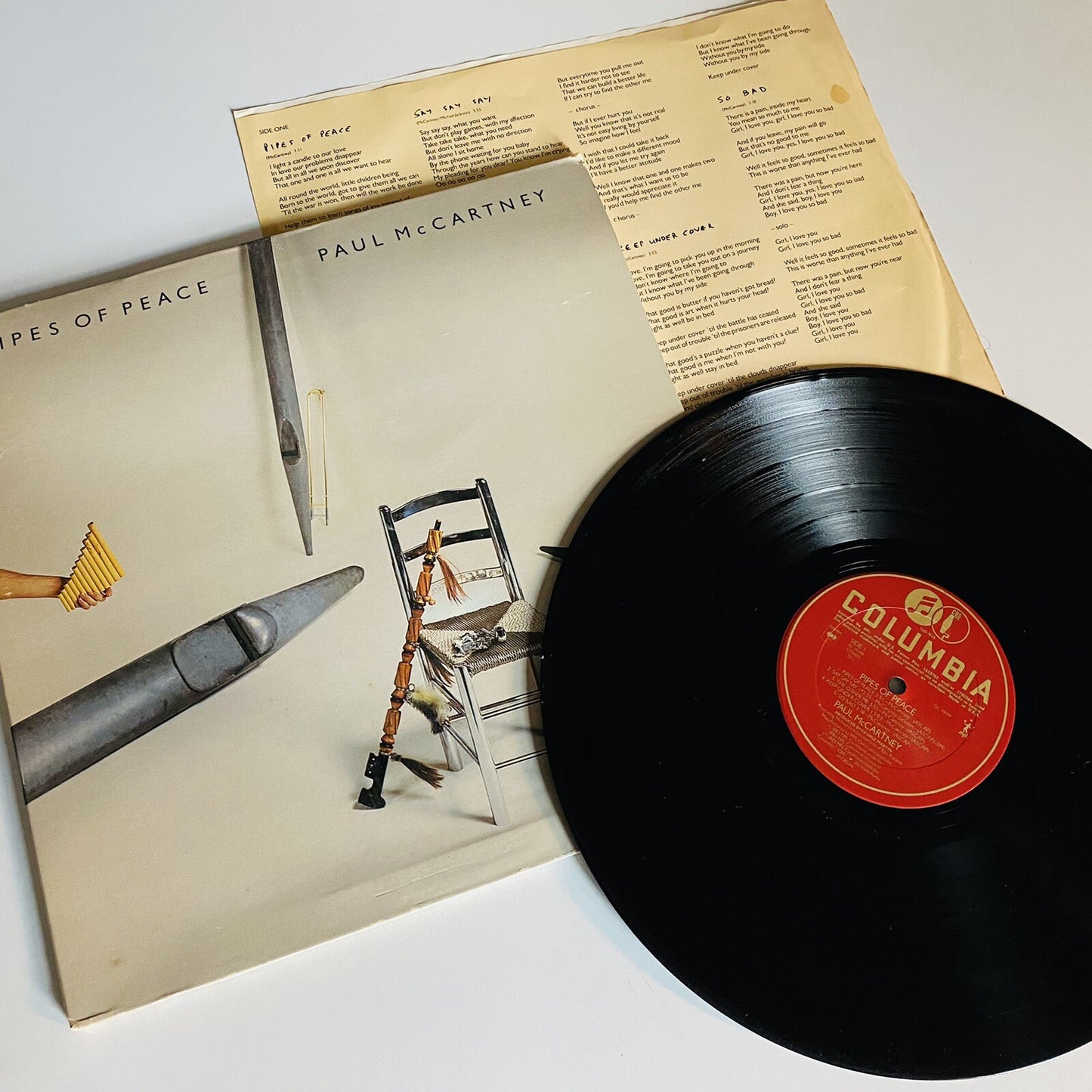 Paul McCartney PIPES OF PEACE Vinyl LP Record VG+