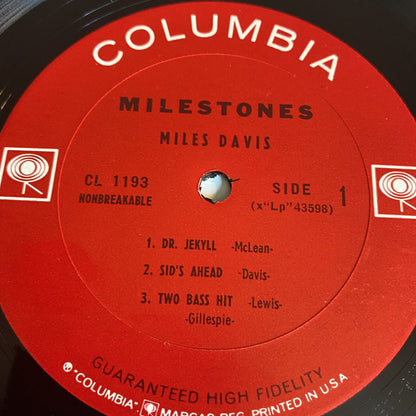 Miles Davis MILESTONES Vinyl LP Record PITMAN Mono RE VG+