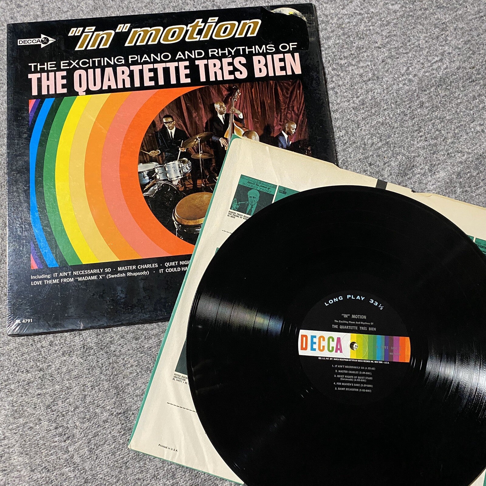 The Quartet Tres Bien IN MOTION Vinyl LP Record DECCA- DL 4791 VG+