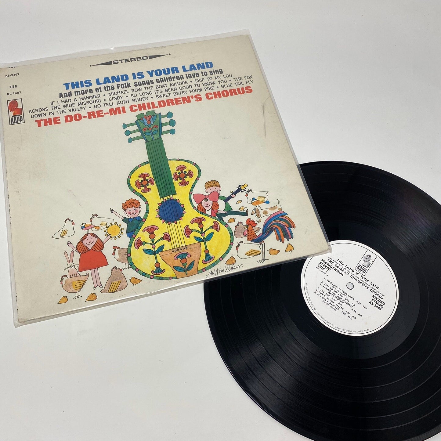 THIS LAND IS YOUR LAND Children’s Folk Songs VInyl LP Record PROMO COPY VG+