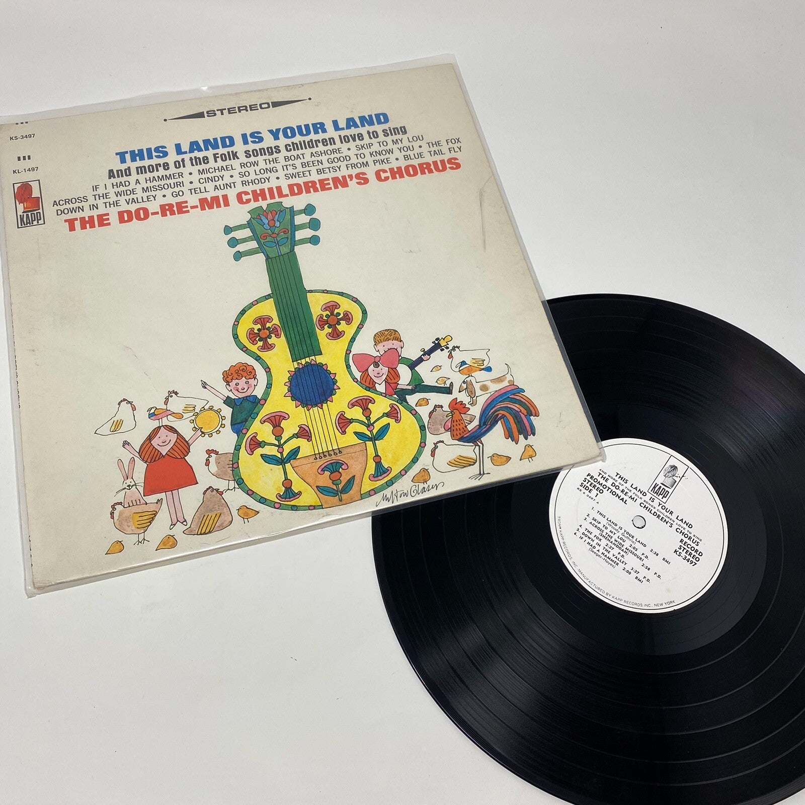 THIS LAND IS YOUR LAND Children’s Folk Songs VInyl LP Record PROMO COPY VG+