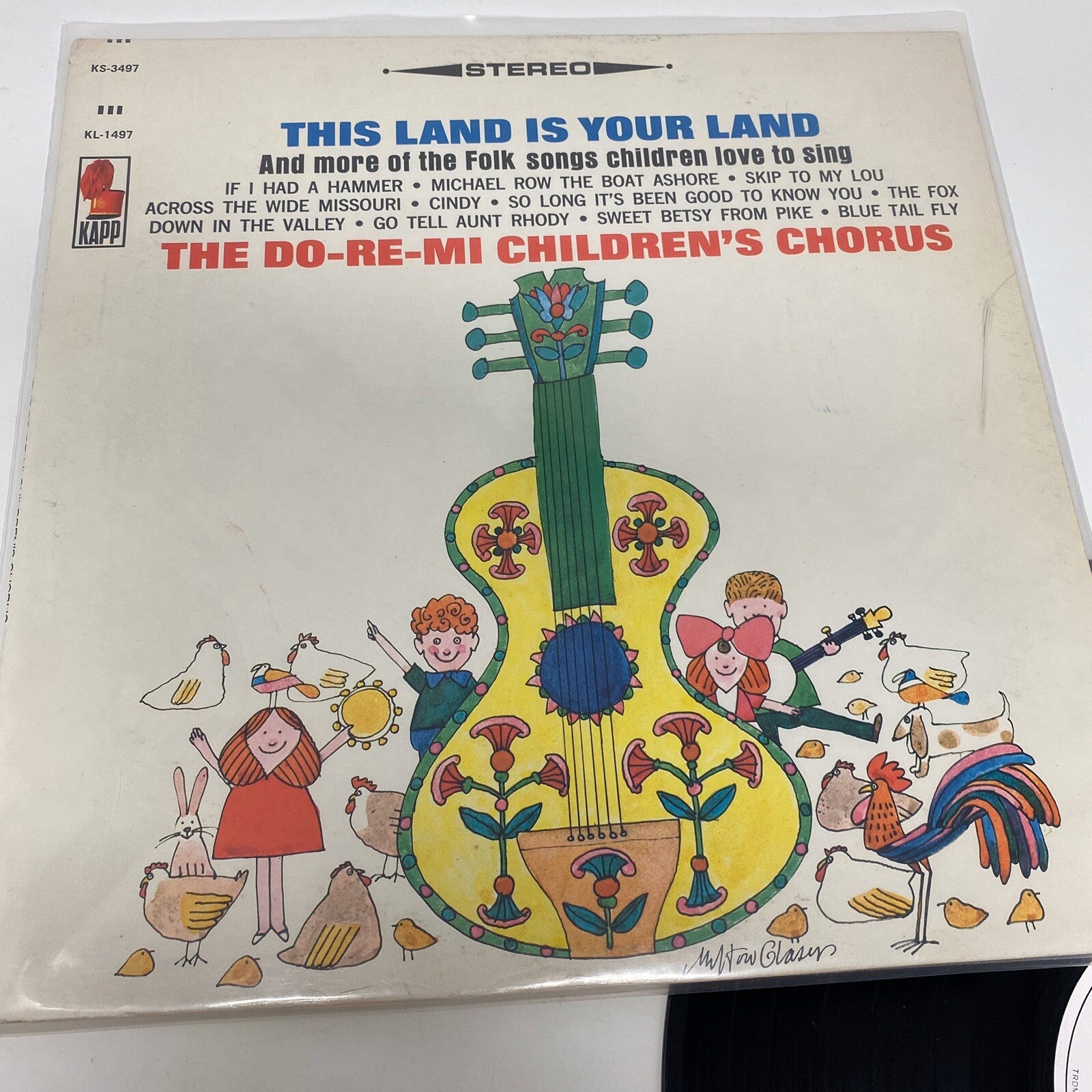THIS LAND IS YOUR LAND Children’s Folk Songs VInyl LP Record PROMO COPY VG+