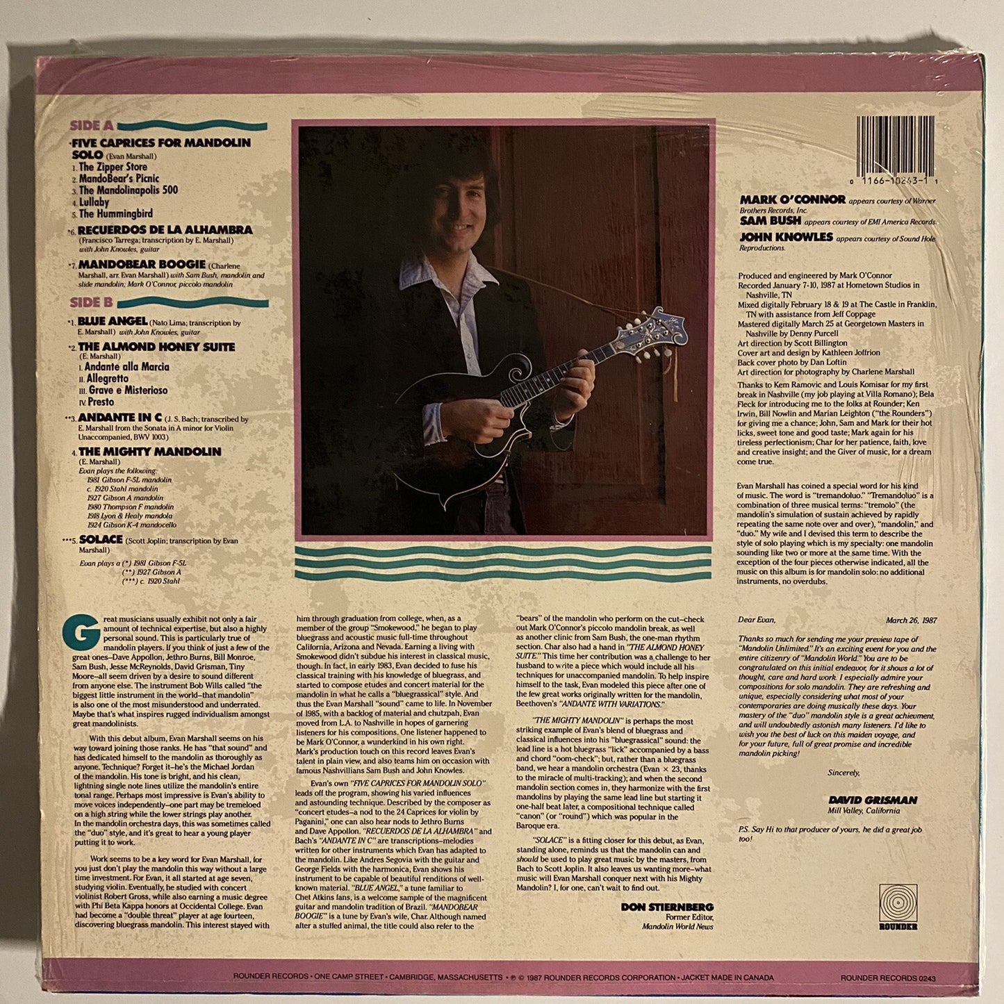 Evan Marshall MANDOLIN UNLIMITED Vinyl LP Record VG+