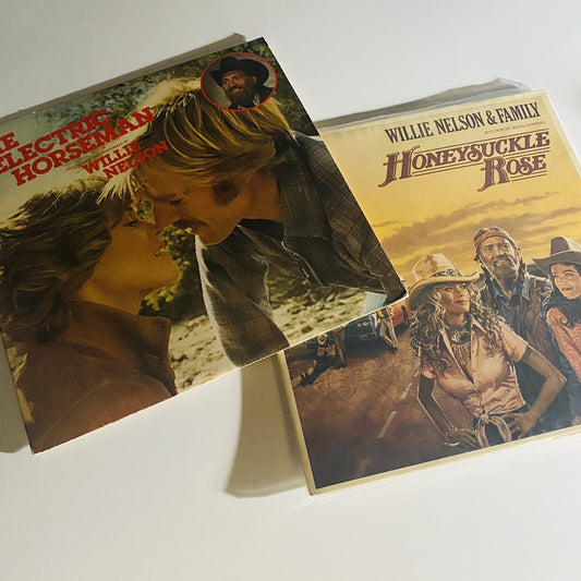 Willie Nelson THE ELECTRIC HORSEMAN + HONEYSUCKLE ROSE Vinyl LP Record VG