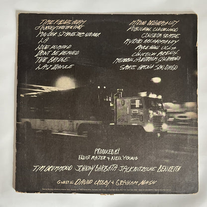 Neil Young TIME FADES AWAY Vinyl LP Record w/lyric poster VG/VG+ 1973