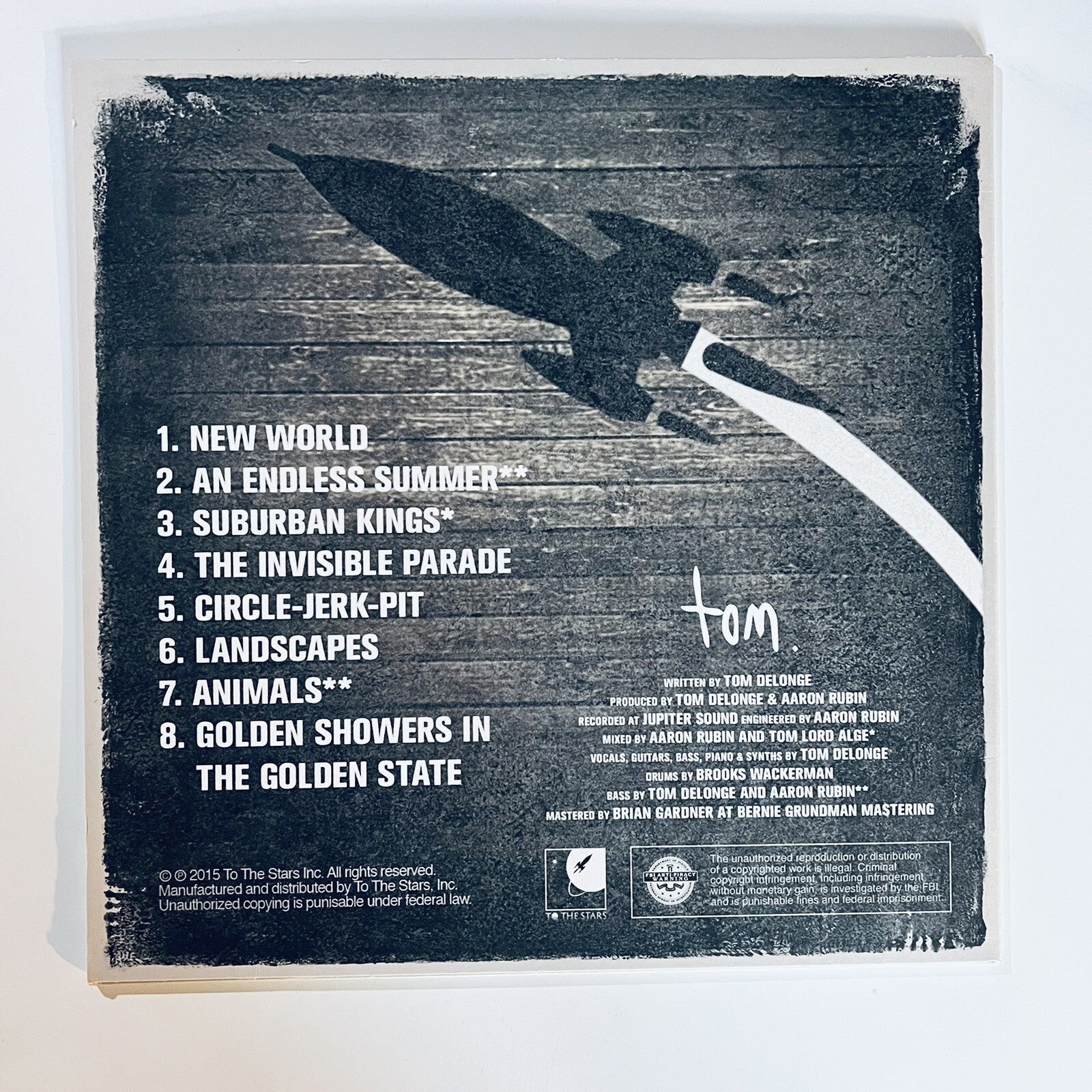 Tom Delonge TO THE STARS DEMOS ODDS & ENDS Vinyl LP Record VG+ BLINK 182 1st Prs