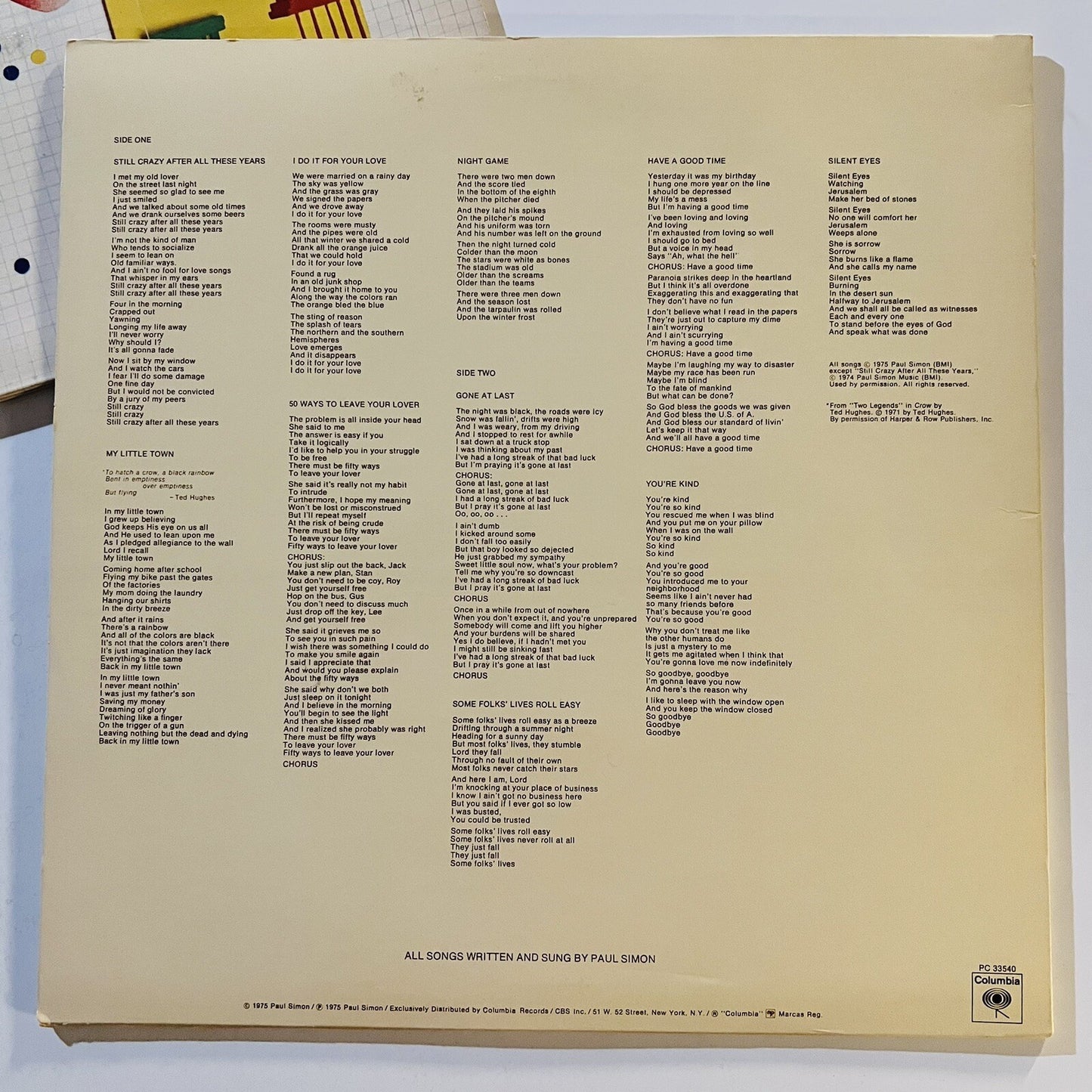 Paul Simon THERE GOES RHYMIN' + STILL CRAZY Vinyl LP Records VG+