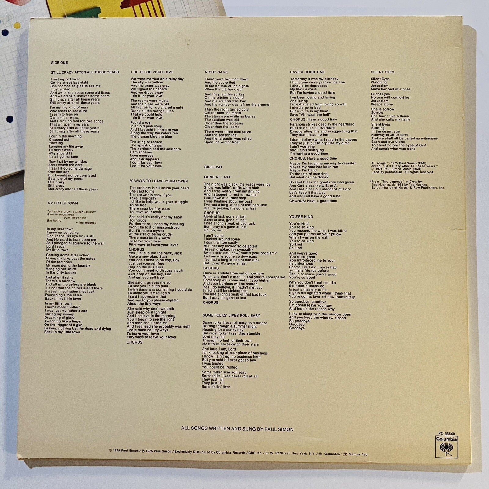 Paul Simon THERE GOES RHYMIN' + STILL CRAZY Vinyl LP Records VG+