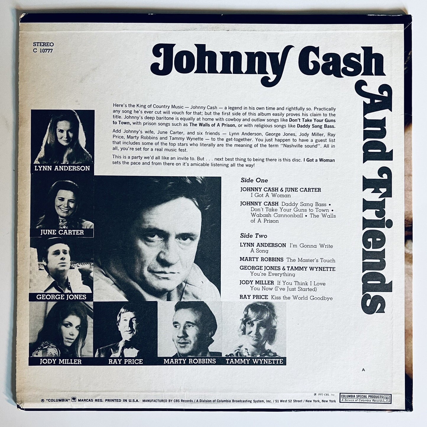 Johnny Cash and Friends SELF TITLED Vinyl LP Record VG+