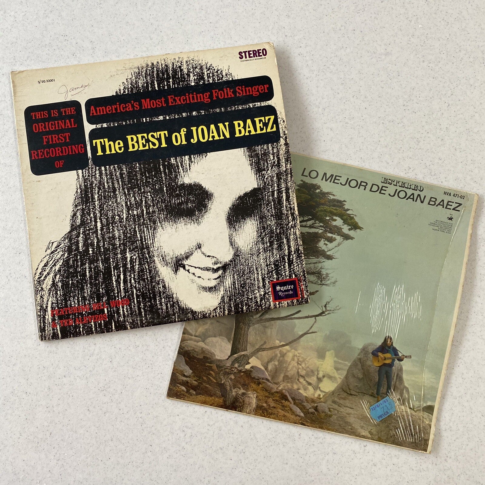 Joan Baez BEST OF +  LO MEJOR Vinyl LP Records VG