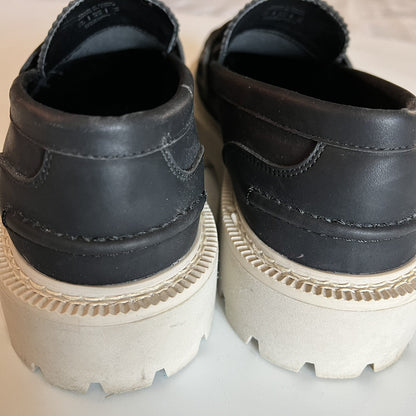 Mens Penny Loafer Chunky Utility Sole Sz 10 Black