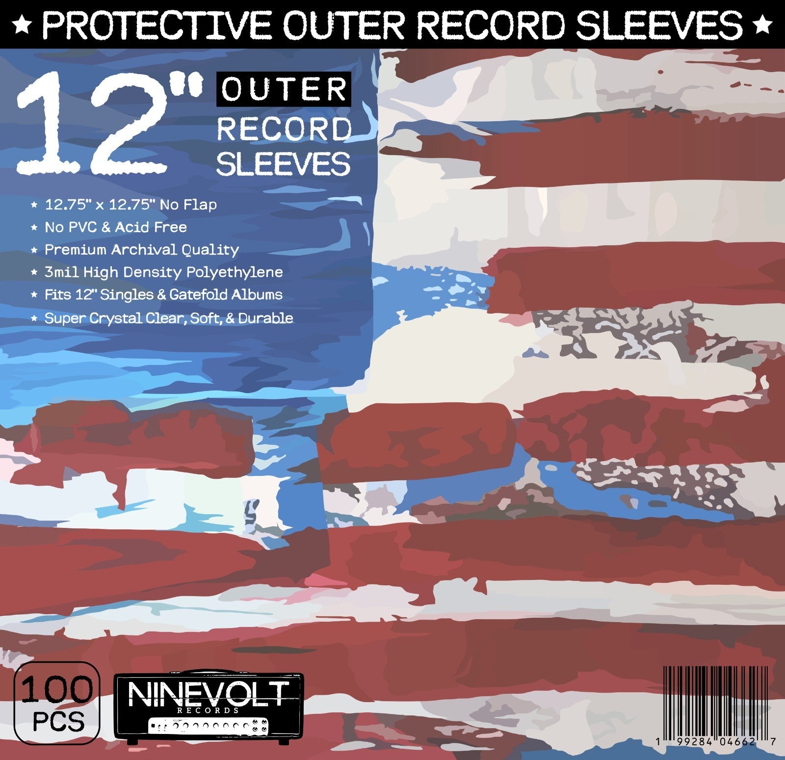 Vinyl Records Protective Outer Record Sleeves 12 Inches Polyethylene 100pcs