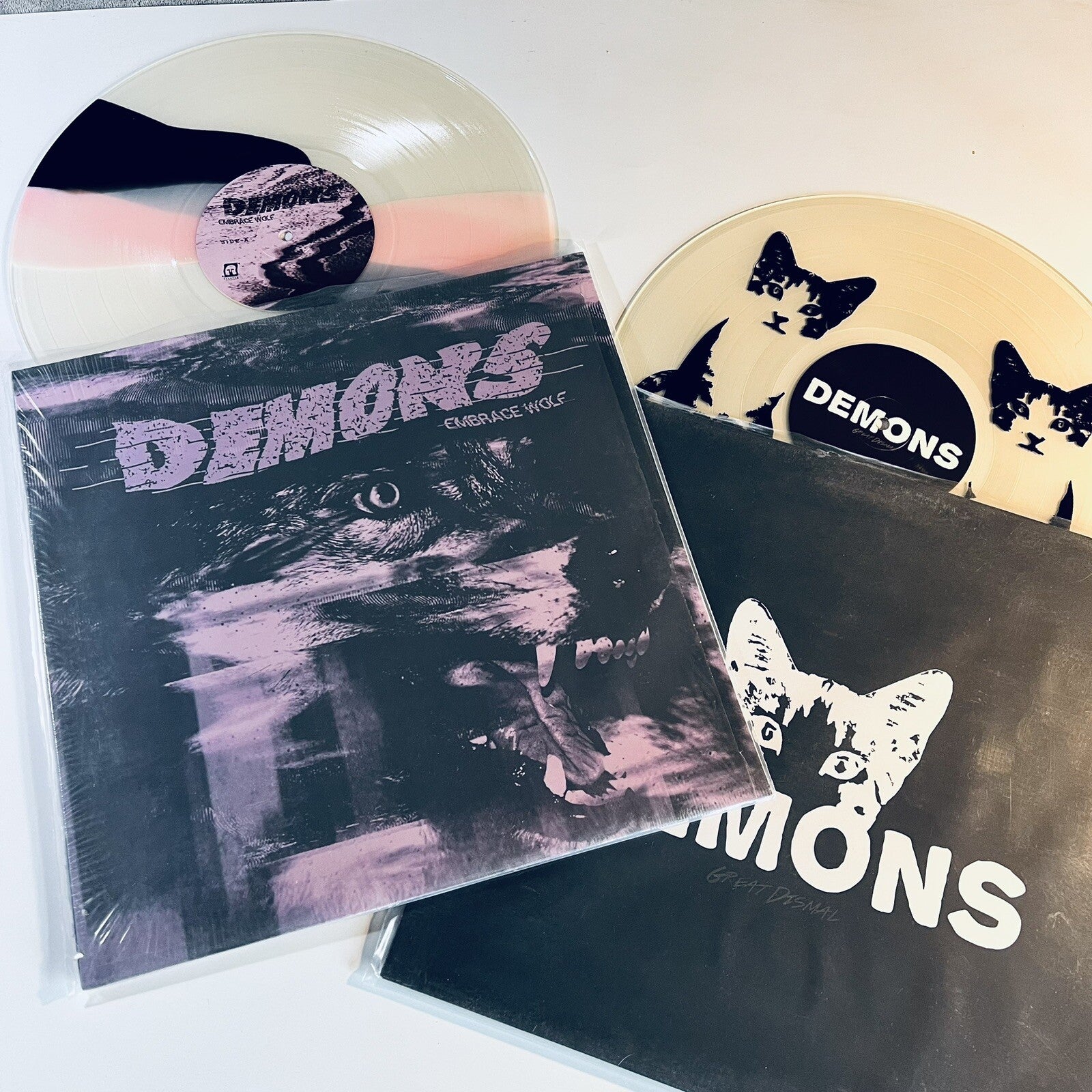 Demons GREAT DISMAL + EMBRACE WOLF Color Vinyl Records NM Unplayed