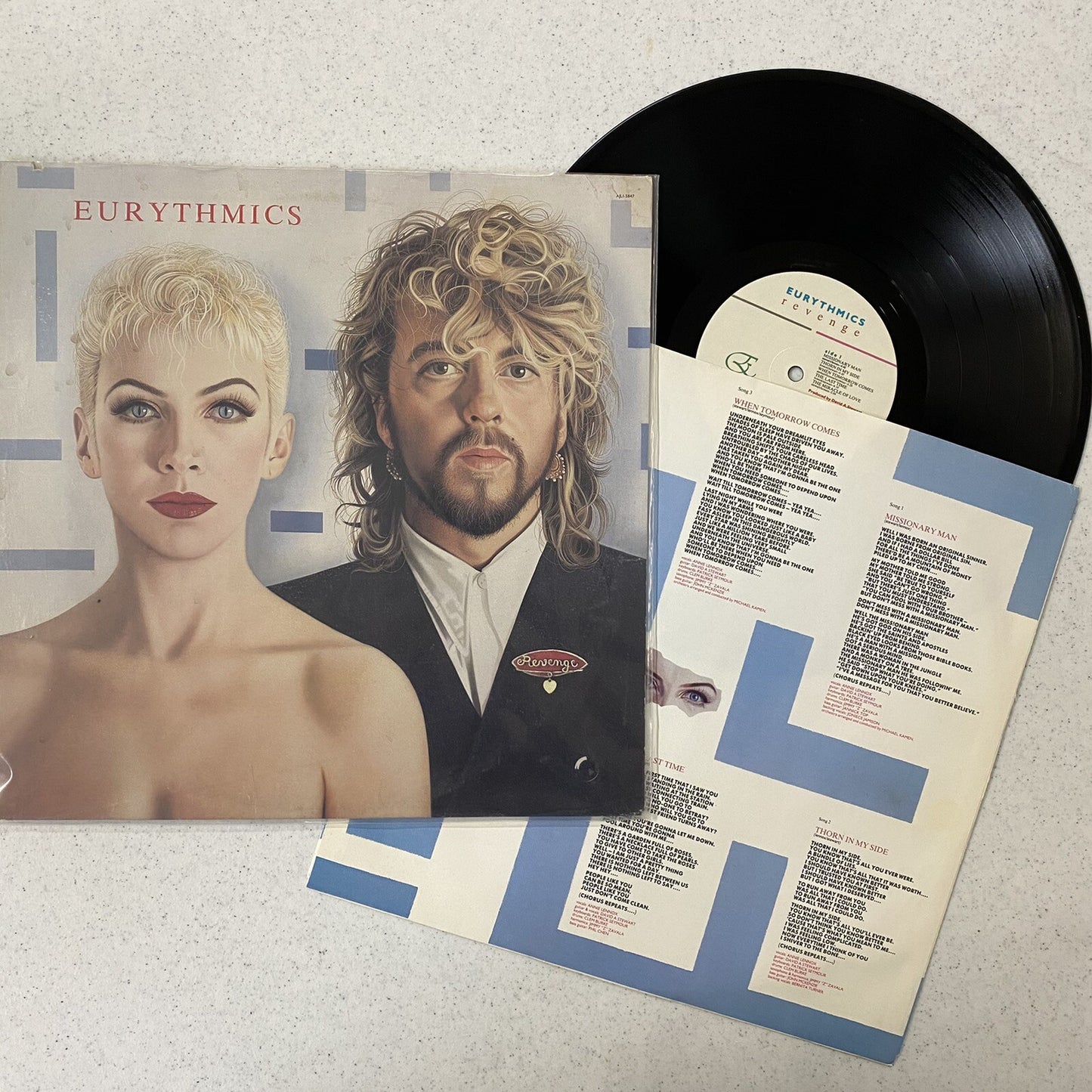 EURYTHMICS Revenge VINYL LP RECORD VG+