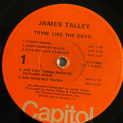 James Talley TRYIN’ LIKE THE DEVIL Vinyl LP Record VG+