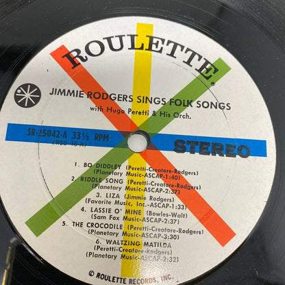 Jimmie Rodgers SINGS FOLK SONGS Vinyl LP Record VG+