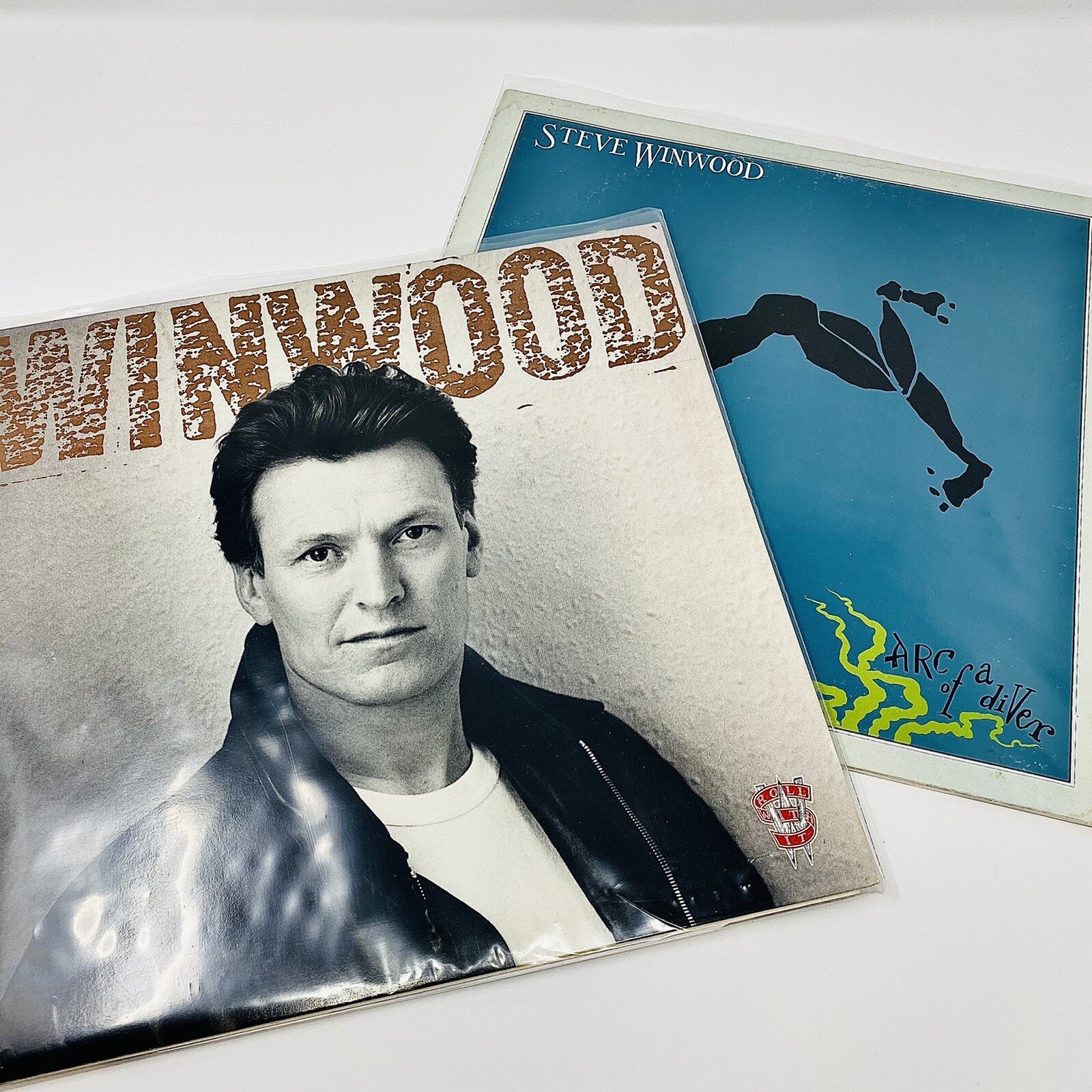 Steve Winwood ROLL WITH IT + ARC OF A DIVER Vinyl LP Record VG+