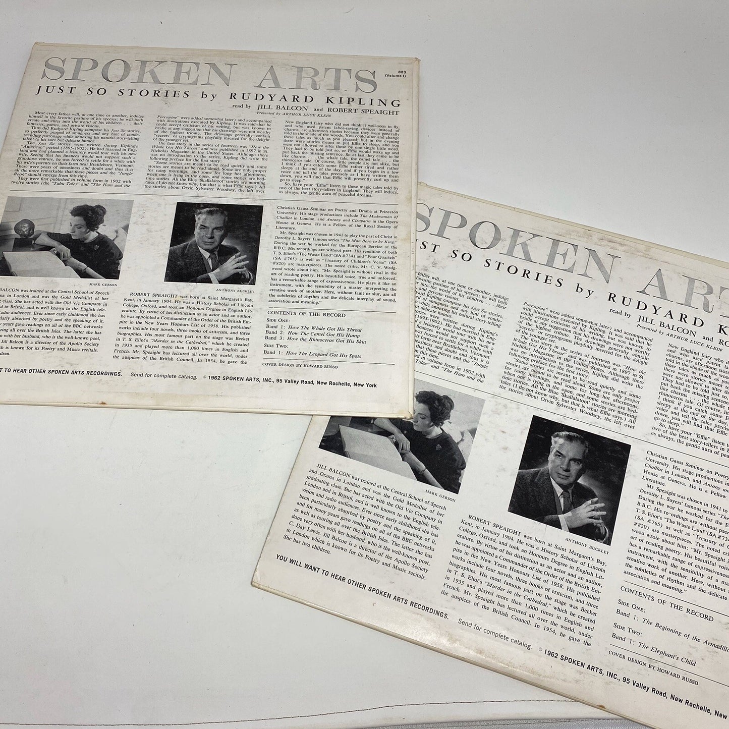 Just So Stories Vol 1 & 2 Vinyl LP Record SPOKEN ART VG