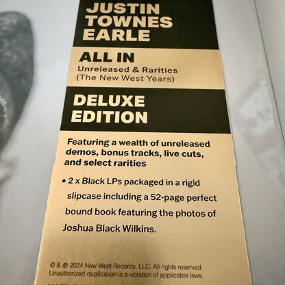 Justin Townes Earle ALL IN: UNRELEASED & RARITIES Deluxe Vinyl 2LP BOXSET Sealed