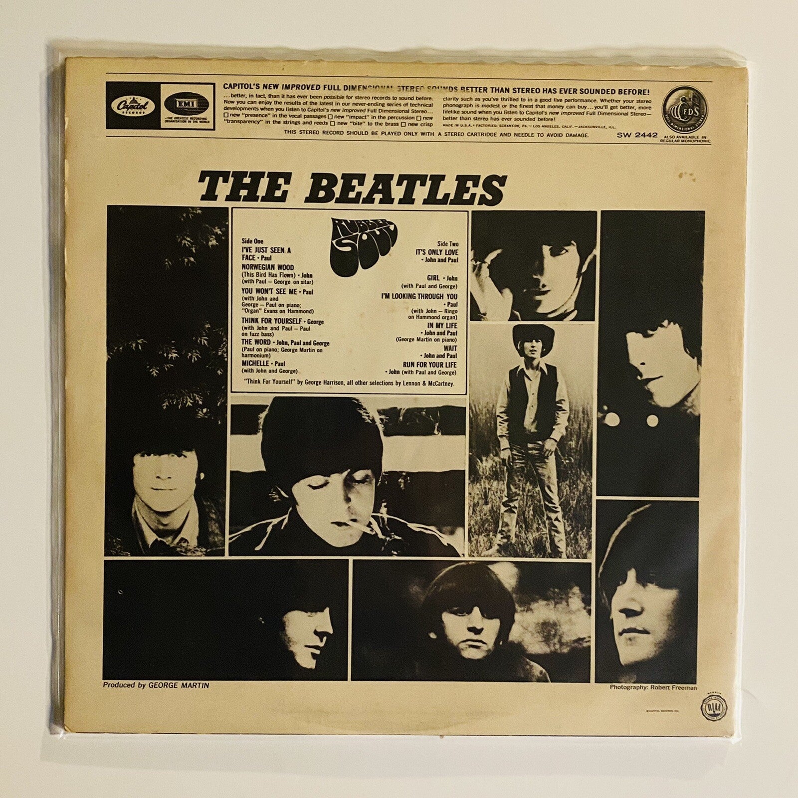 Beatles RUBBER SOUL Vinyl LP Record ‘76 Win RE Stereo VG+/VG