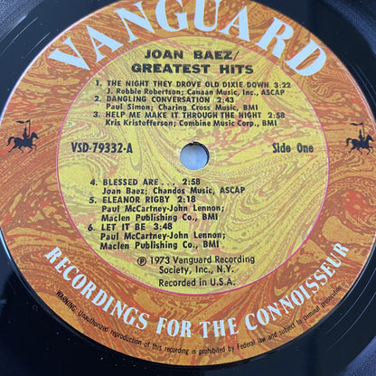 Joan Baez HITS/GREATEST & OTHERS +  BLOWIN’ AWAY Vinyl LP Redords VG+