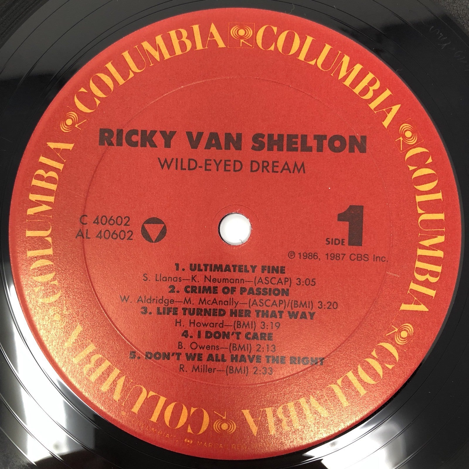Ricky Van Shelton WILD EYED DREAM Vinyl LP Record VG+ 1987