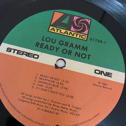 Lou Gramm READY OR NOT Vinyl LP Record Foreignor VG+ 