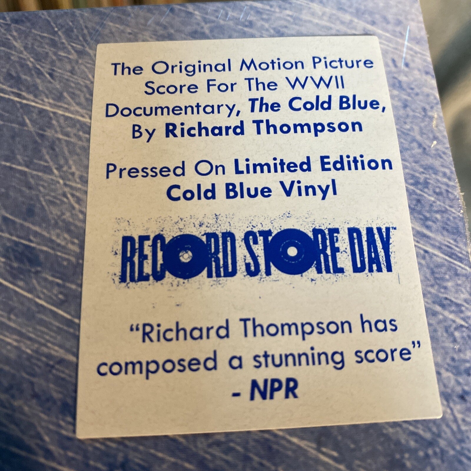 Richard Thompson THE CODE BLUE Soundtrack COLOR VINYL LP RECORD New