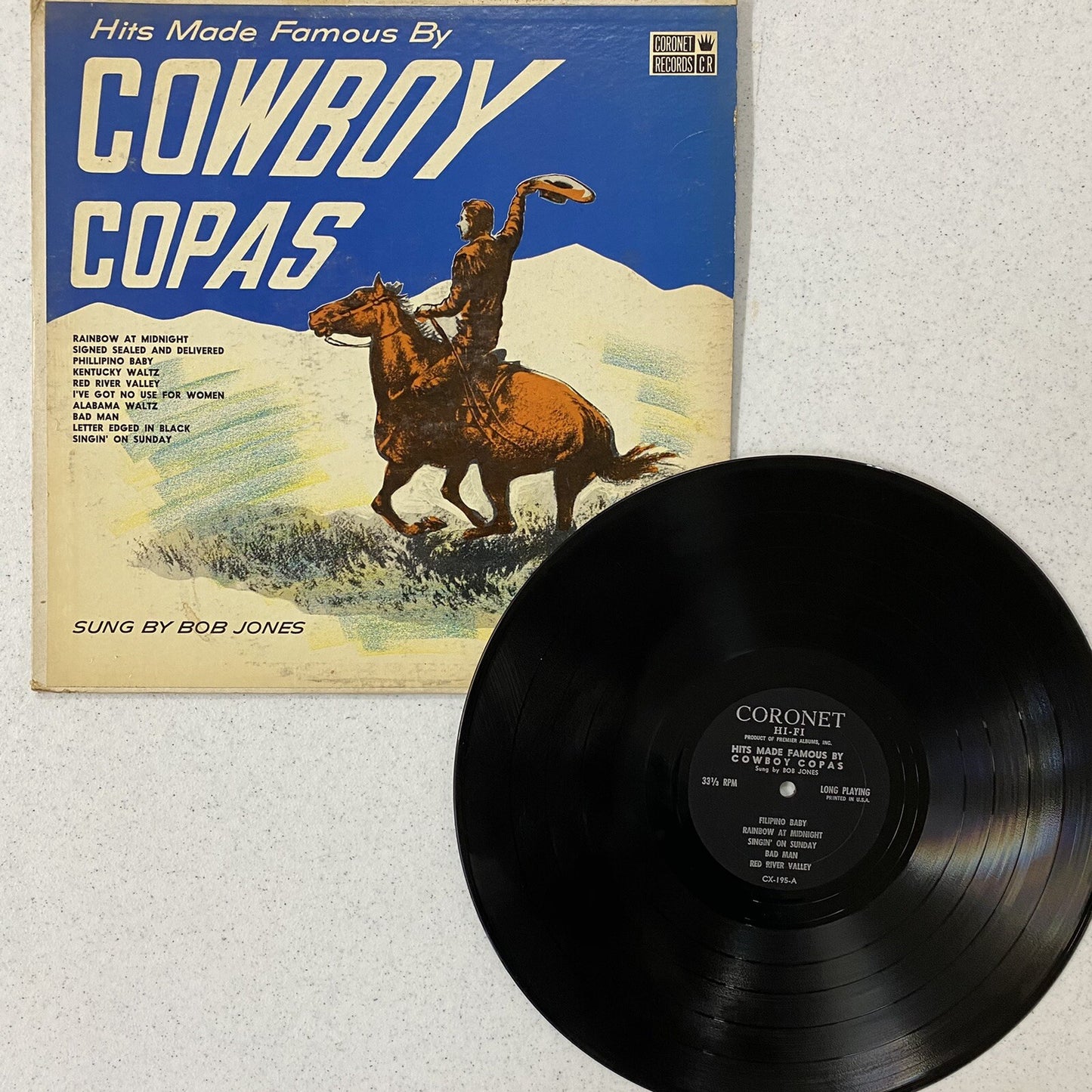 Cowboy Copas HITS MADE FAMOUS Vinyl LP Record CORONET VG+|G