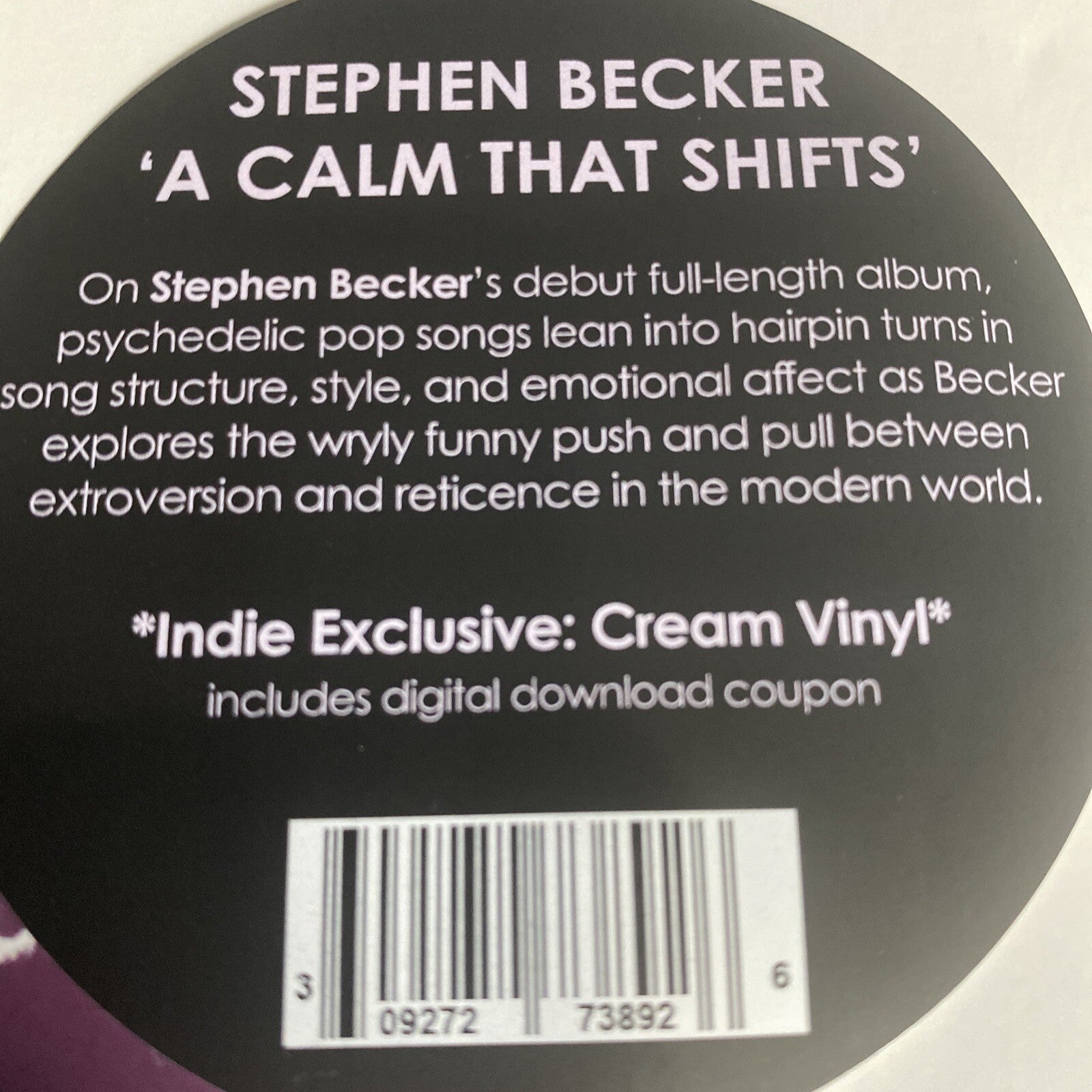 Stephen Becker A CALM THAT SHIFTS Color Vinyl LP Record NEW