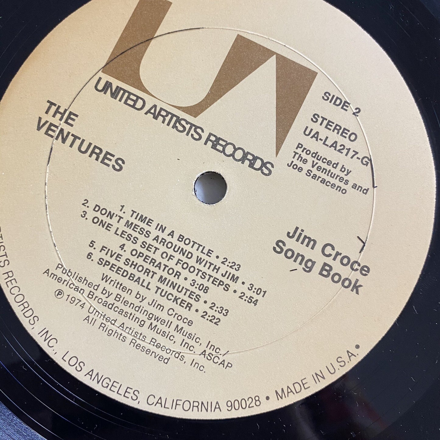 The Ventures THE JIM CROCE SONGBOOK Vinyl LP Record 1974 VG+