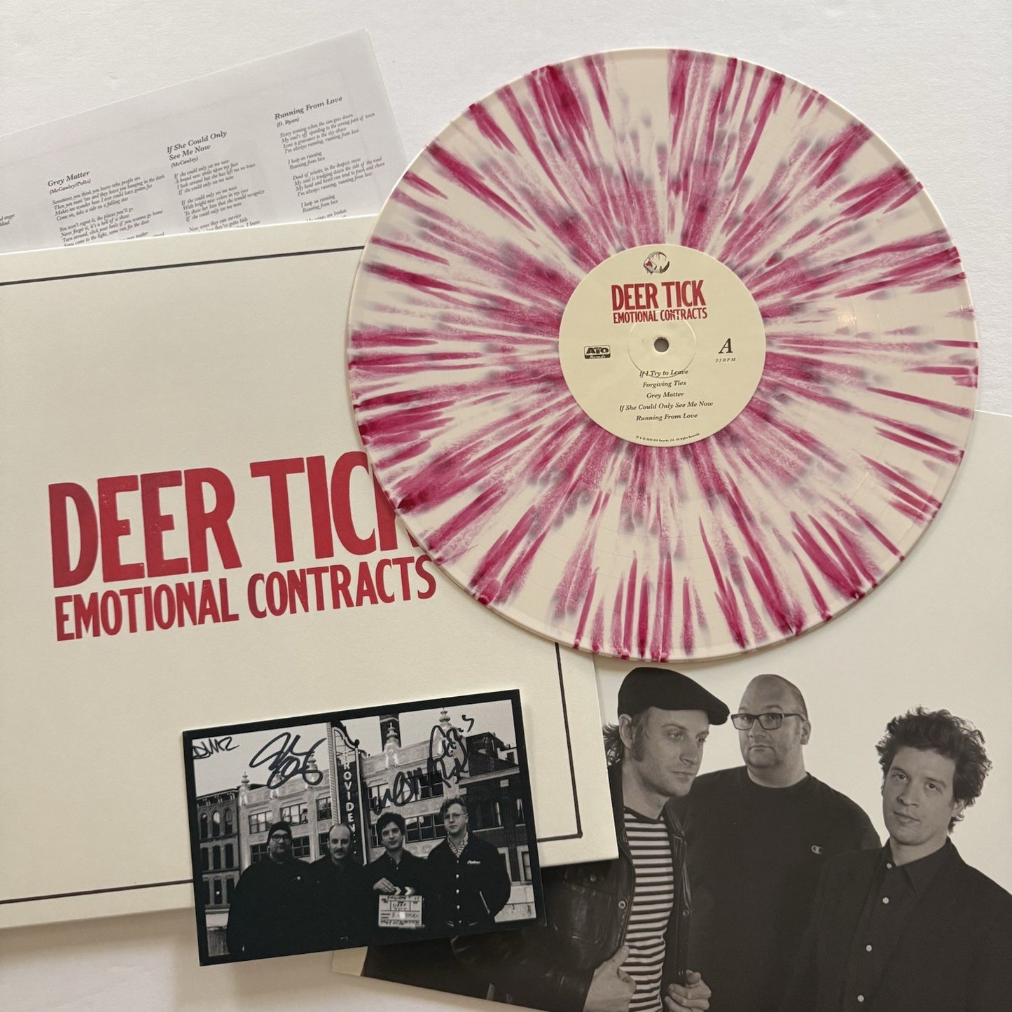 Deer Tick EMOTIONAL CONTRACTS Color Vinyl LP Record SIGNED POSTCARD Download NEW