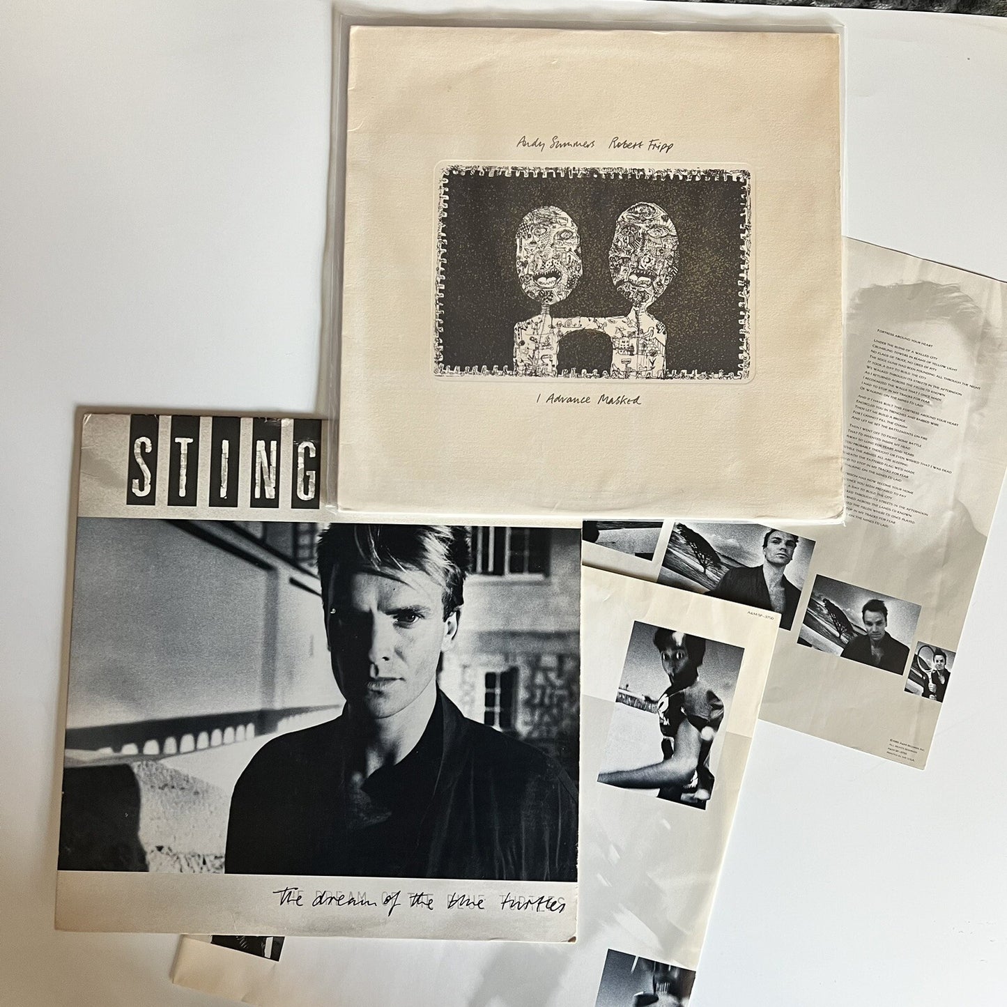 Sting & Andy Summers DREAM OF BLUE TURTLES + ADVANCE MASKED Vinyl LP Records VG+